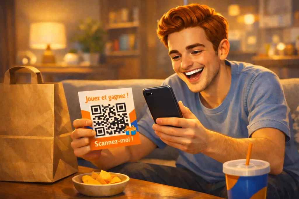 client avis google sac livraison roue promotionnelle qr code