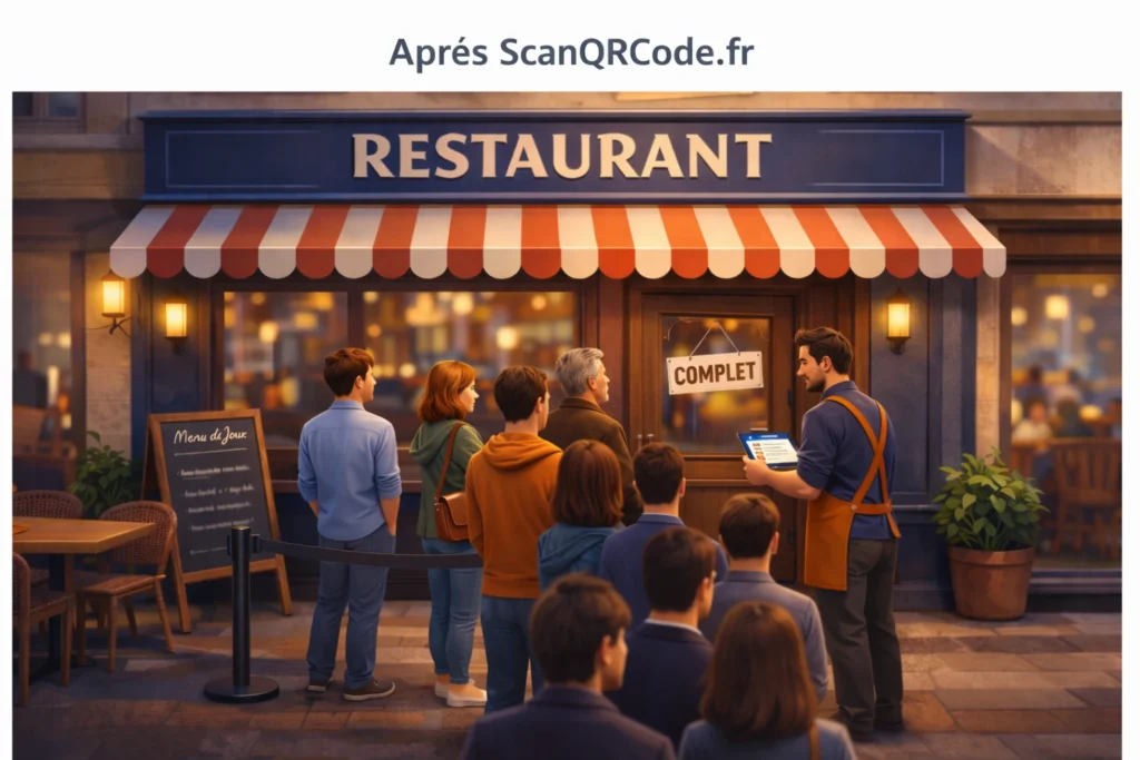 Photo restaurant rempli après scanqrcode.fr