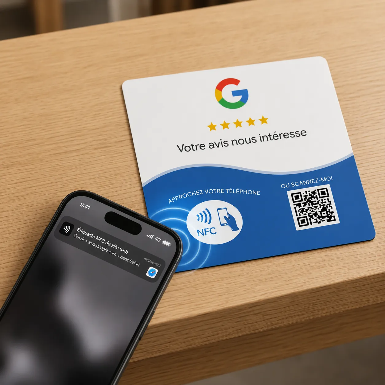 Plaque Avis Google NFC