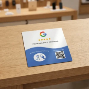 Plaque Google Avis Qr code et NFC